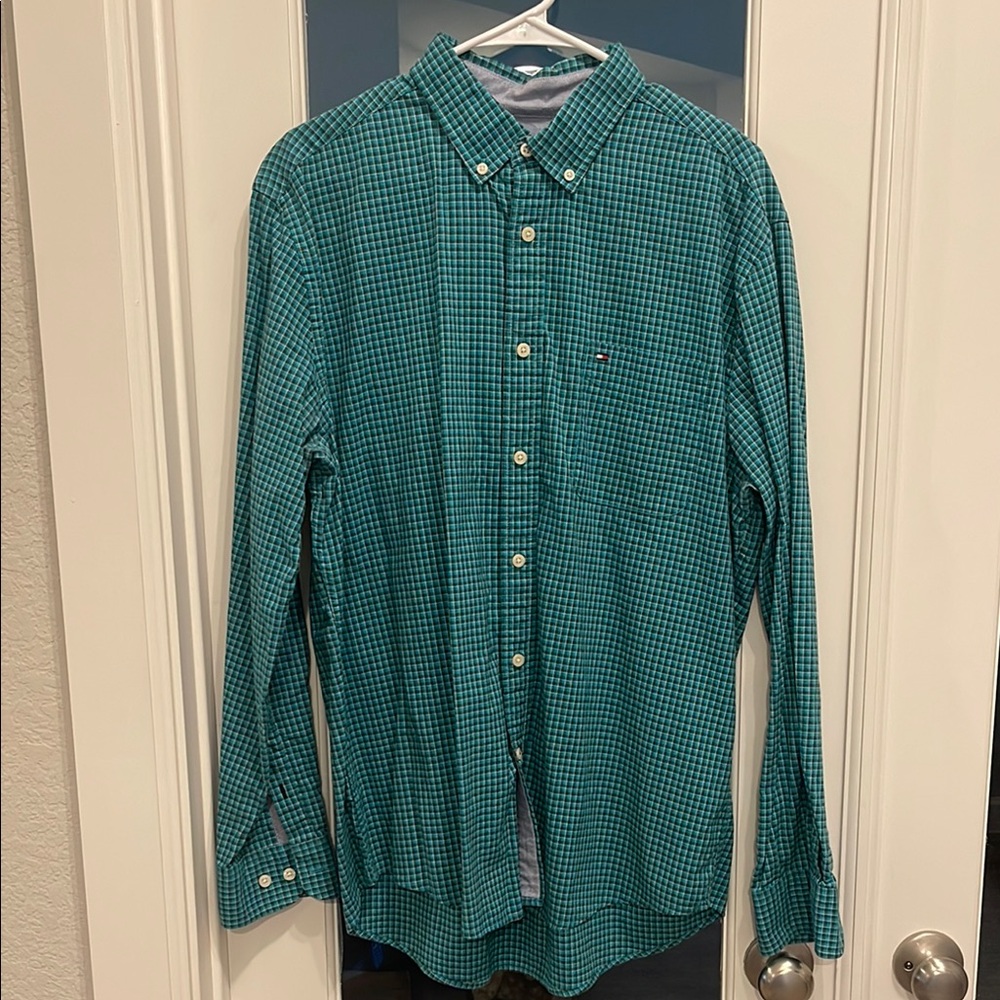 Tommy Hilfiger Green Checkered Men's Shirt